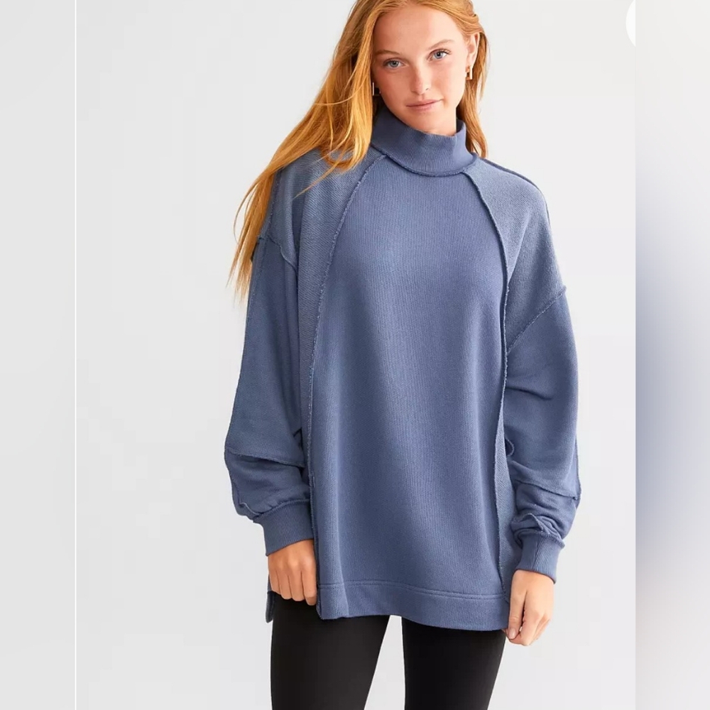 Fitz +Eddi Mock Neck Pieced Top - One Size